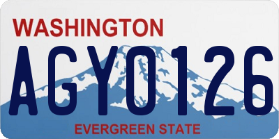 WA license plate AGY0126