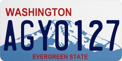 WA license plate AGY0127