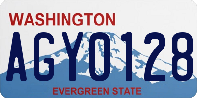 WA license plate AGY0128