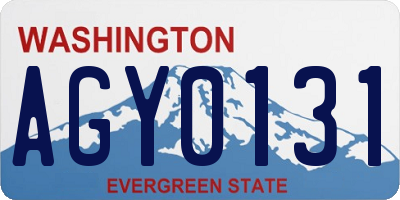 WA license plate AGY0131