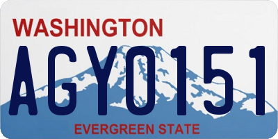 WA license plate AGY0151