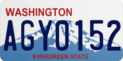 WA license plate AGY0152
