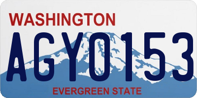 WA license plate AGY0153