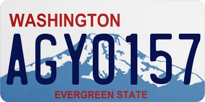 WA license plate AGY0157