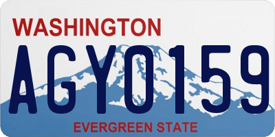 WA license plate AGY0159
