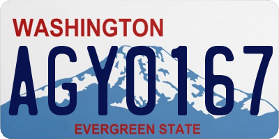 WA license plate AGY0167