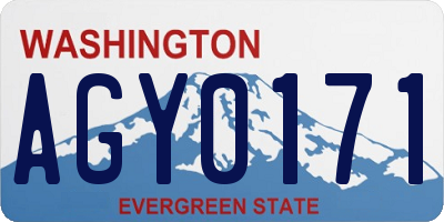 WA license plate AGY0171
