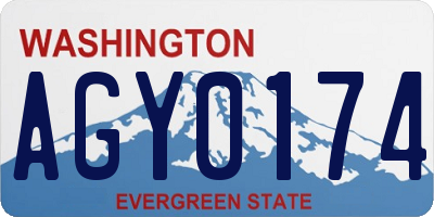 WA license plate AGY0174