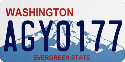 WA license plate AGY0177