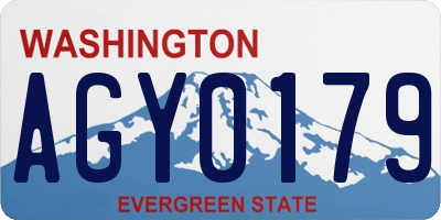 WA license plate AGY0179