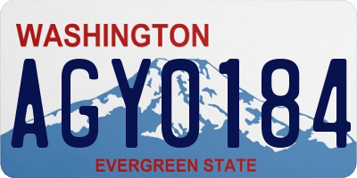 WA license plate AGY0184