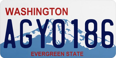 WA license plate AGY0186