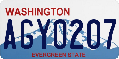 WA license plate AGY0207