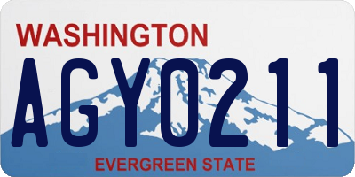 WA license plate AGY0211