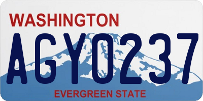 WA license plate AGY0237