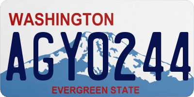 WA license plate AGY0244