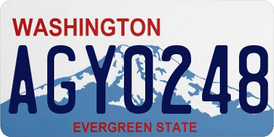 WA license plate AGY0248