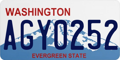 WA license plate AGY0252