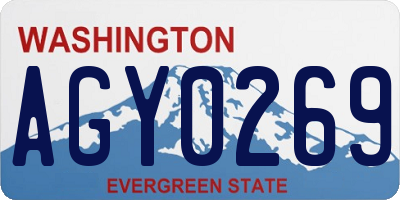 WA license plate AGY0269