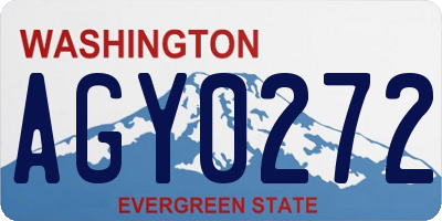WA license plate AGY0272