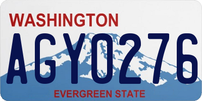 WA license plate AGY0276