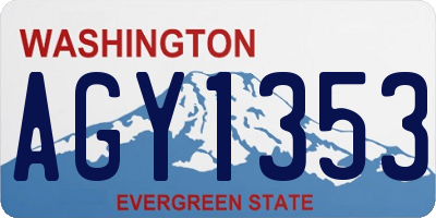 WA license plate AGY1353