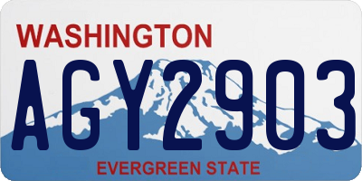 WA license plate AGY2903