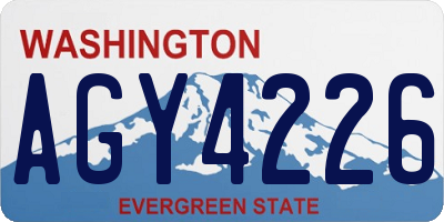 WA license plate AGY4226