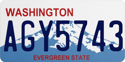 WA license plate AGY5743