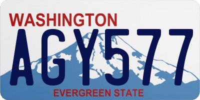 WA license plate AGY577