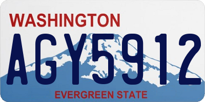 WA license plate AGY5912