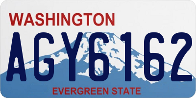 WA license plate AGY6162