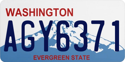 WA license plate AGY6371