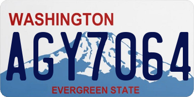 WA license plate AGY7064
