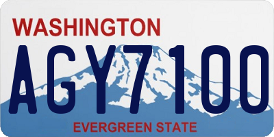 WA license plate AGY7100