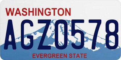 WA license plate AGZ0578