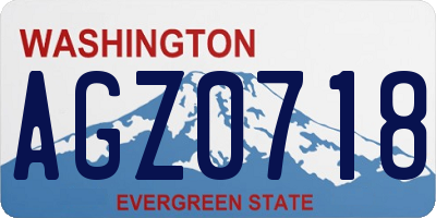WA license plate AGZ0718