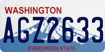 WA license plate AGZ2633