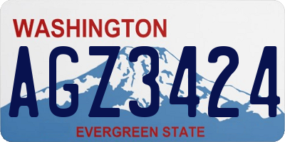WA license plate AGZ3424