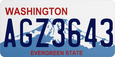 WA license plate AGZ3643