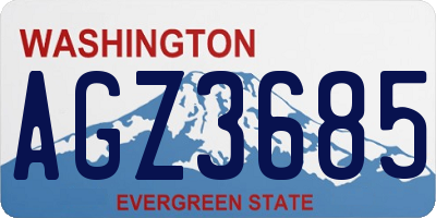 WA license plate AGZ3685