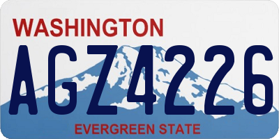 WA license plate AGZ4226