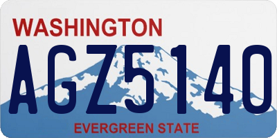 WA license plate AGZ5140