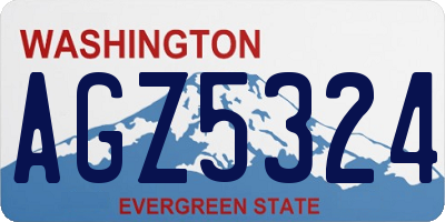 WA license plate AGZ5324