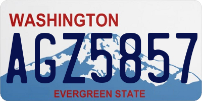 WA license plate AGZ5857