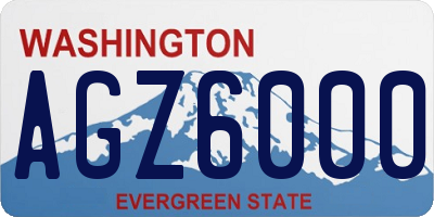 WA license plate AGZ6000