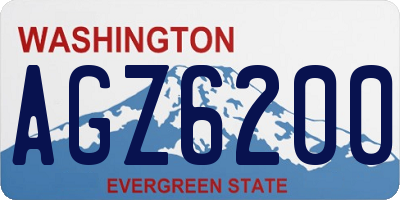 WA license plate AGZ6200