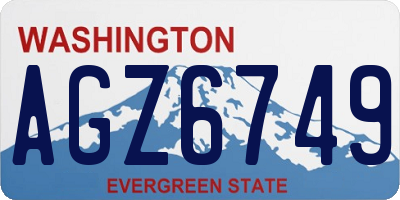 WA license plate AGZ6749