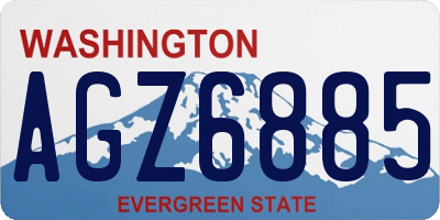 WA license plate AGZ6885
