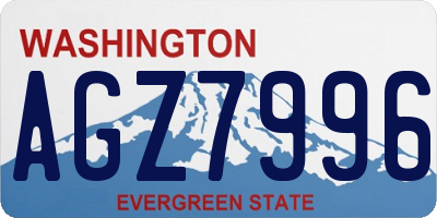 WA license plate AGZ7996